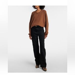 KHAITE Bonnie Black Straight Jeans